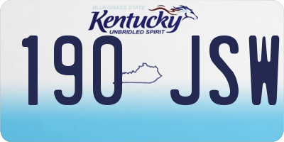 KY license plate 190JSW