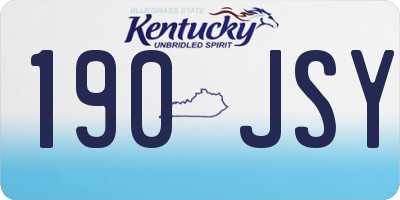 KY license plate 190JSY