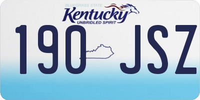 KY license plate 190JSZ