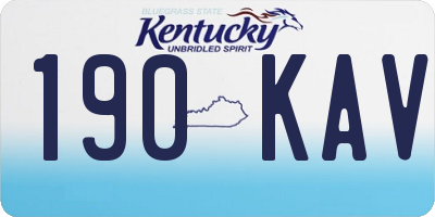 KY license plate 190KAV
