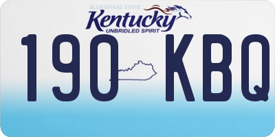KY license plate 190KBQ