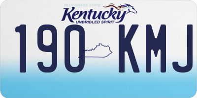 KY license plate 190KMJ