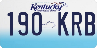 KY license plate 190KRB