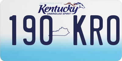 KY license plate 190KRO