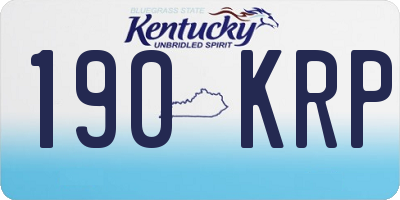KY license plate 190KRP