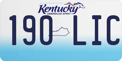 KY license plate 190LIC