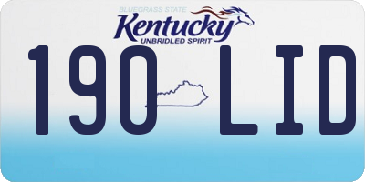KY license plate 190LID