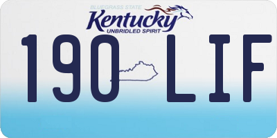 KY license plate 190LIF
