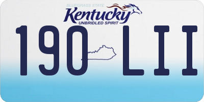 KY license plate 190LII