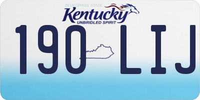 KY license plate 190LIJ