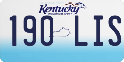KY license plate 190LIS