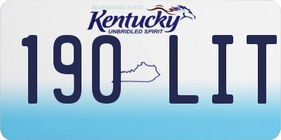 KY license plate 190LIT
