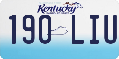 KY license plate 190LIU