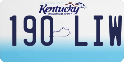 KY license plate 190LIW