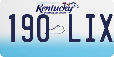 KY license plate 190LIX