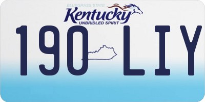 KY license plate 190LIY