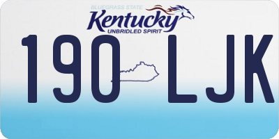 KY license plate 190LJK