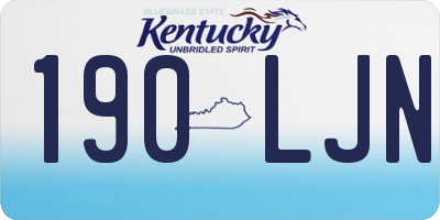 KY license plate 190LJN