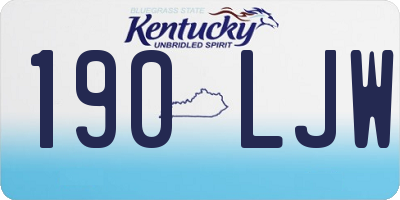 KY license plate 190LJW