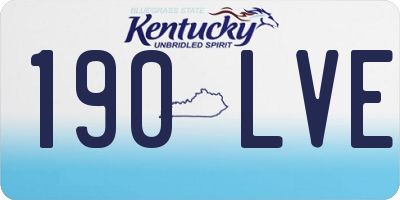 KY license plate 190LVE