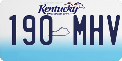 KY license plate 190MHV