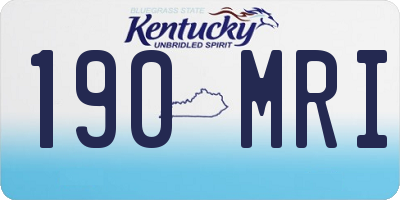 KY license plate 190MRI