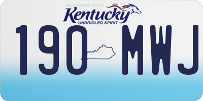 KY license plate 190MWJ
