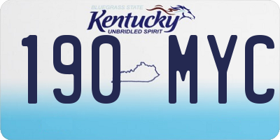 KY license plate 190MYC