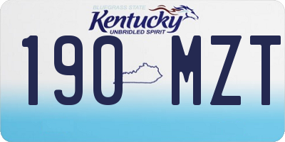KY license plate 190MZT
