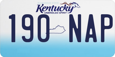 KY license plate 190NAP