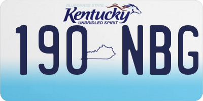 KY license plate 190NBG