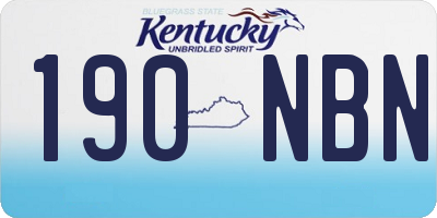 KY license plate 190NBN