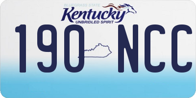 KY license plate 190NCC