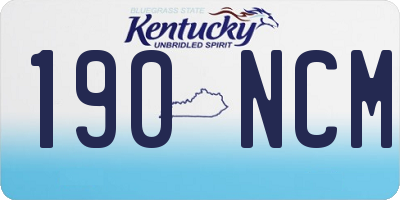 KY license plate 190NCM