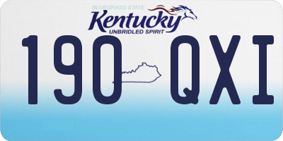 KY license plate 190QXI
