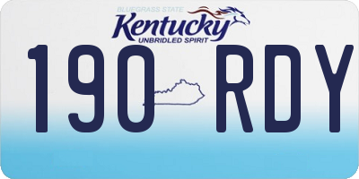 KY license plate 190RDY