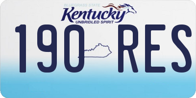 KY license plate 190RES