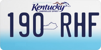 KY license plate 190RHF