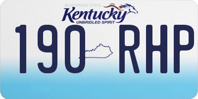 KY license plate 190RHP