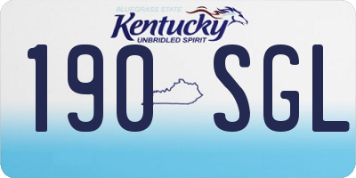 KY license plate 190SGL