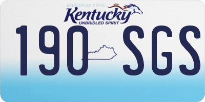 KY license plate 190SGS