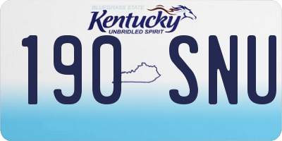 KY license plate 190SNU