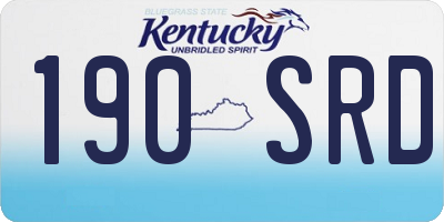 KY license plate 190SRD