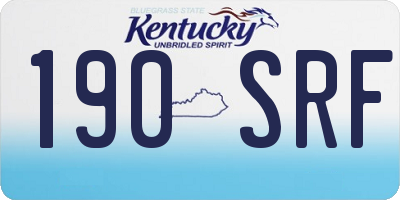 KY license plate 190SRF