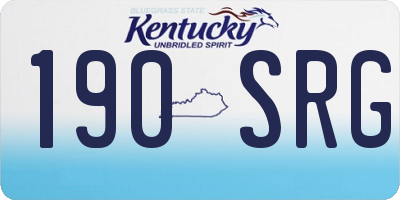 KY license plate 190SRG