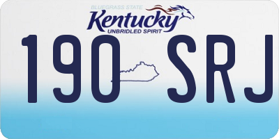 KY license plate 190SRJ
