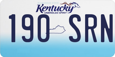KY license plate 190SRN