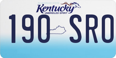 KY license plate 190SRO