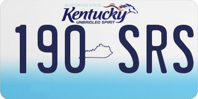 KY license plate 190SRS