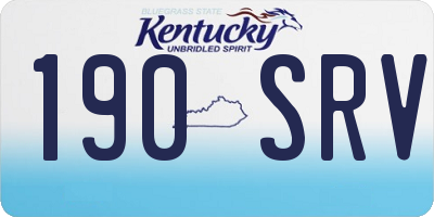 KY license plate 190SRV